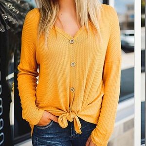 Maison Mascallier Tie Front Henley